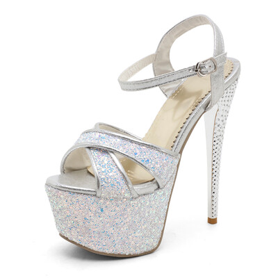 

WETKISS 2017 Brand Women Sandals Extreme High Heels Shoes Woman Stiletto Ankle Strap Sexy Peep toe Sandals Summer Fashion Shoes