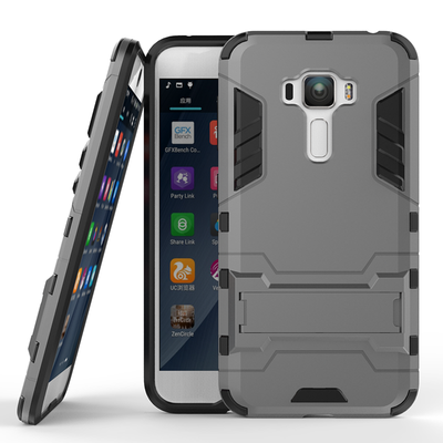 

Серый Slim Robot Armor Kickstand Ударопрочный жесткий корпус из прочной резины для ASUS Zenfone ZD552KL