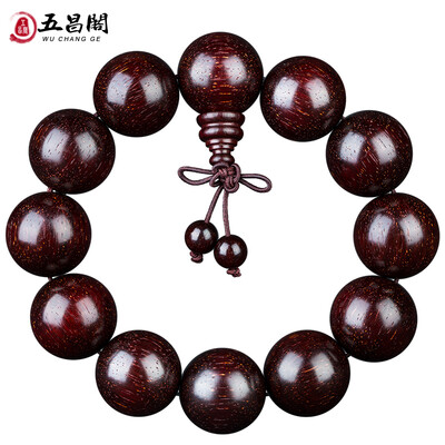 

Five Chang Court Venus lobular red sandalwood hand string male old material high oil dense Buddha beads beads 20mm