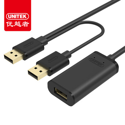 

UNITEK usb20 signal to extend the extension of the line 5 meters usb data line male on the desktop computer notebook computer edge mouse wireless card plus long line Y-277