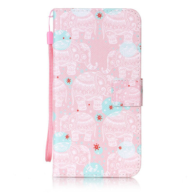 

Pink Elephant Design PU Leather Flip Cover Wallet Card Holder Case for Samsung Galaxy J72016J7109