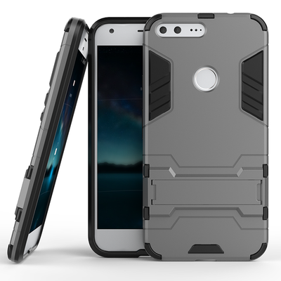 

Серый Slim Robot Armor Kickstand Ударопрочный жесткий корпус из прочной резины для Google Pixel XL