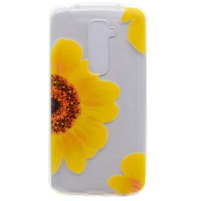 

Sunflower Pattern Soft Thin TPU Rubber Silicone Gel Case Cover for LG G2