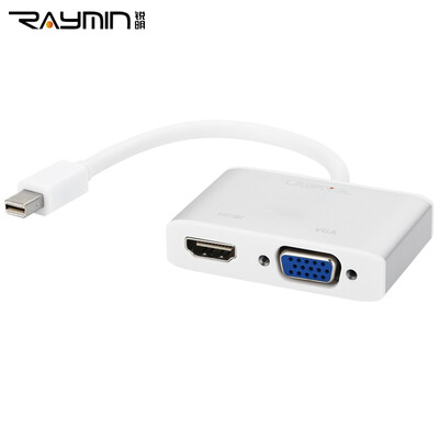 

Rui Ming RM275SR Apple Mini DP для VGA / HDMI Combo Converter Lightning Interface Mini Mini Displayport Adapter Алюминиевый сплав Silver