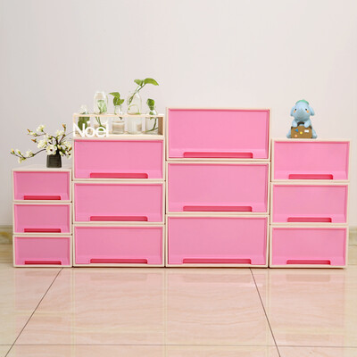 

Baicaoyuan plastic storage box storage box drawer storage cabinet storage cabinet wardrobe storage box 22L 1 loaded cherry powder