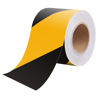 

Interesting black&yellow twill reflective warning strip 10cm wide 457 meters safety zone cordon wall stickers floor stickers logo reflective film warning tape