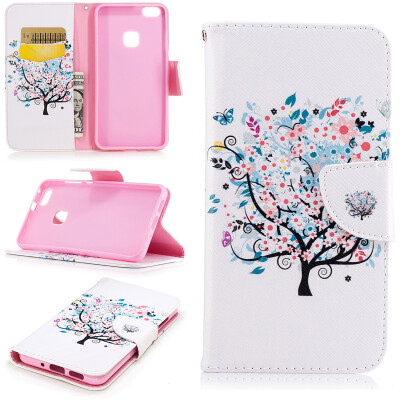 

Small tree Design PU Leather Flip Cover Wallet Card Holder Case for Huawei P10 Plus