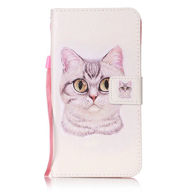 

Короткие волосы Cat Дизайн PU кожа флип Обложка Кошелек Карты Держатель чехол для LG Stylus LS770