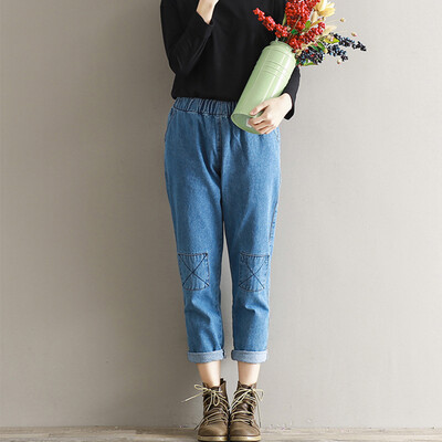 

CITYPLUS Arts & Crafts Relaxed Harlan Carrot Pants Loose Waist Pants Pants CWKN172459 Light Blue L