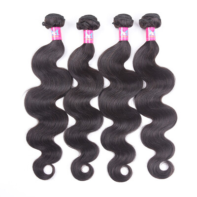 

Unprocessed Human Hair Extensions 4 pcs/lot Brazilian Body Wave 100g/pc Virgin Brazilian Hair Weave Bundles