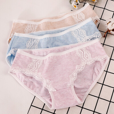 

Red pants underwear ladies underwear 3 cotton color spinning sexy lace girl low waist briefs three color a group of 17595