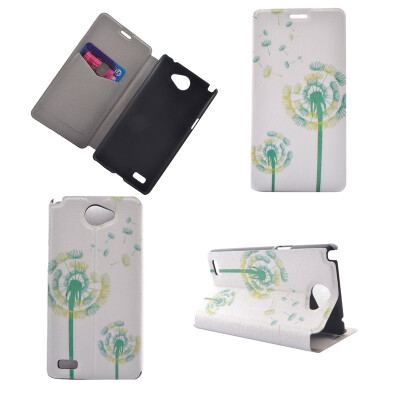 

Green Dandelion Design PU Leather Flip Cover Wallet Card Holder Case for LG BELLO II