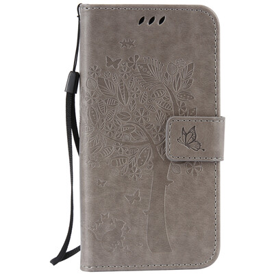 

Gray Tree Design PU Leather Flip Cover Wallet Card Holder Case for LENOVO ZUK Z2