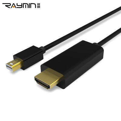 

Rui Ming LA272102 mini dp to hdmi high-definition audio&video cable 2m Apple transfer TV mini dp lightning to hdmi black