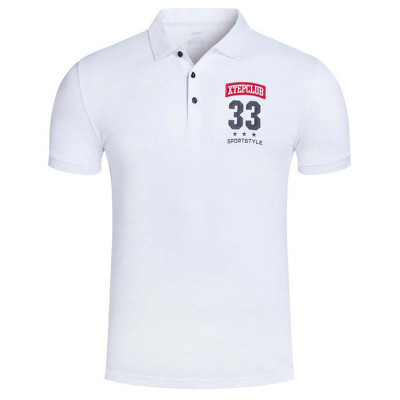 

【Jingdong Supermarket】 Xtep (XTEP) Men's polo shirt lapel Slim cotton comfortable breathable short-sleeved casual T-shirt 883229029316 white