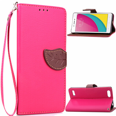 

Pink Design PU Leather Flip Cover Wallet Card Holder Case for OPPO A33