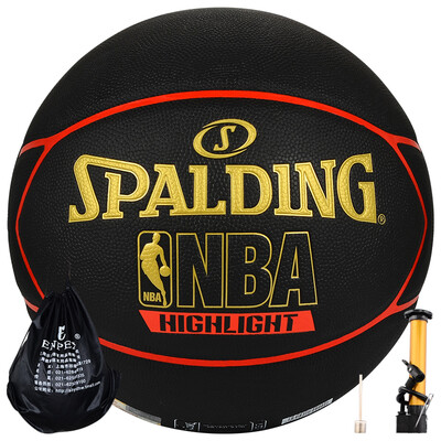 

Spalding Spagnding 74-635Y indoor&outdoor game basketball black wearable PU material basketball