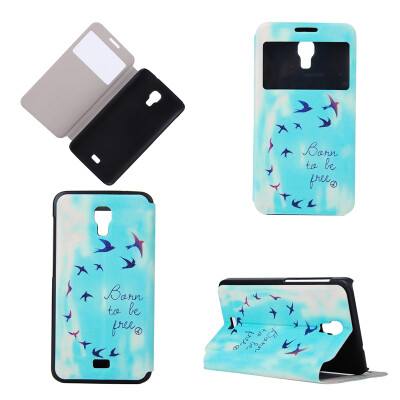 

Flying Birds Sky Design PU Leather Flip Cover Wallet Card Holder Case for Wiko Bloom