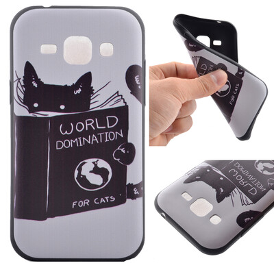 

Cat Pattern Soft Thin TPU Rubber Silicone Gel Case Cover for Samsung Galaxy J1