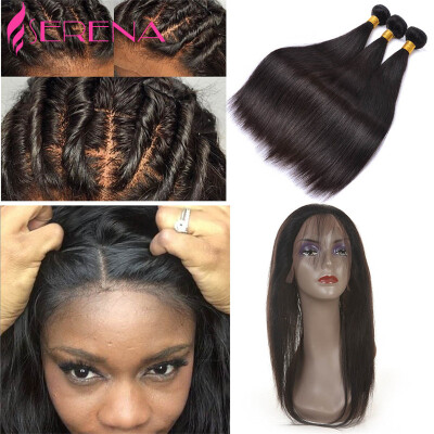 

Brazilian Virgin Hair Straight 360 Lace Frontal With Bundles 4pcs lot 360 Lace Virgin Hair Brazilian Straight Hair With Closure