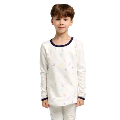

VIV & LUL Children's underwear Men's underwear sets Baby autumn clothes Chloe pajamas Sleeping sets DV418319 This white full print 120cm