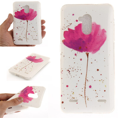 

Purple orchid Pattern Soft Thin TPU Rubber Silicone Gel Case Cover for ZTE Blade V7 Lite
