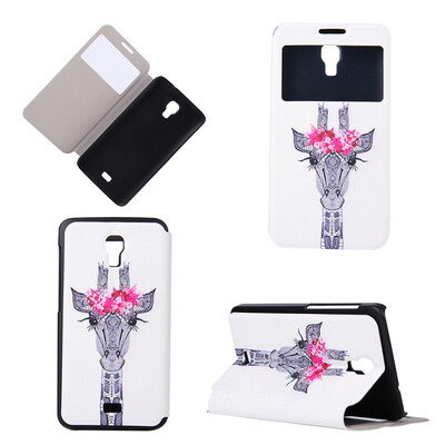 

Giraffe Design PU Leather Flip Cover Wallet Card Holder Case for Wiko Bloom