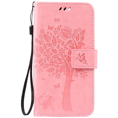 

Pink Tree Design PU кожа флип крышку кошелек карты держатель чехол для LENOVO Lemon 3