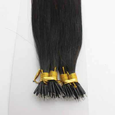 

100 beads Undetectable Dyeable Natural Color 100% Indian Virgin Human Hair Brown Micro Nano Ring Hair Extensions