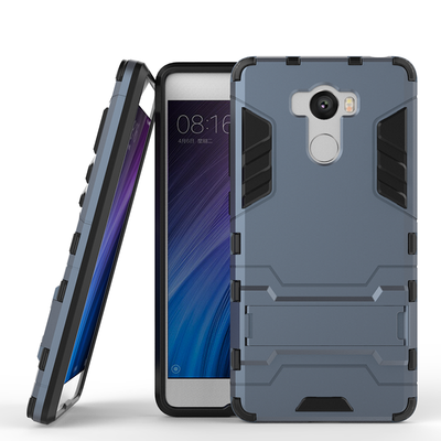 

Dark blue Slim Robot Armor Kickstand Shockproof Hard Rugged Rubber Back Case For XIAOMI RedMi 4 Prime