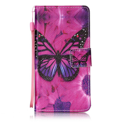 

Black Butterfly Design PU Leather Flip Cover Wallet Card Holder Case for Lenovo A6000