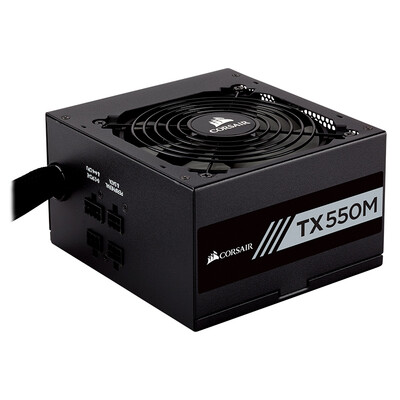 

USCorsair Rated 550W TX550M Desktop Power Supply 80PLUS Gold Active PFC Half Module Seven Year Warranty