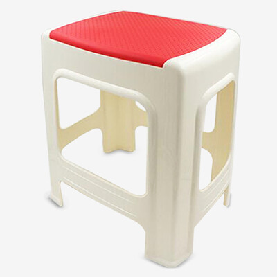 

Healthy stool plastic high square stool non-slip adult casual bench two-color chair large table stool red 0832