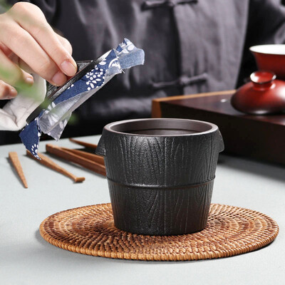 

Jingdong Supermarket 100 Hong sealed tea pots ceramic tea box tea warehouse travel storage tank Pu&39er pot Kung Fu tea set tea pots tea accessories carbon pottery barrels
