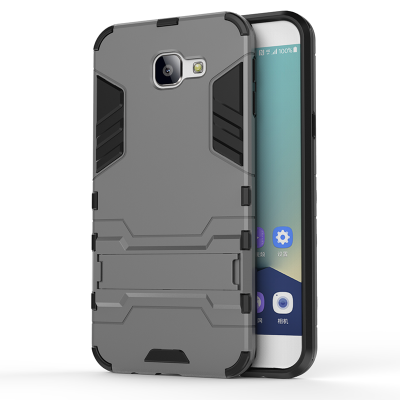 

Gray Slim Robot Armor Kickstand Shockproof Hard Rugged Rubber Back Case For SAMSUNG Galaxy A8 2016A810