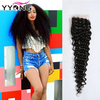 

YYONG Hair Indian Lace Closure Middle/Free/Three Part 100% Human Hair 8A Indian Kinky Curly Virgin Hair Closure Free Shipping