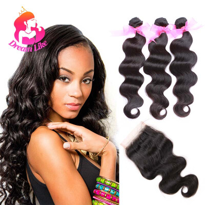 

Unprocessed Brazilian Virgin Hair 3 Bundles Body Wave With Closure Brazilian Virgin Human Hair Bundle Best Brazilian Body Wave Ha