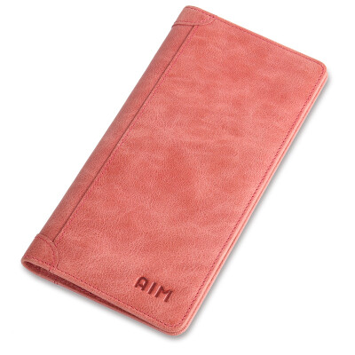 

AIM Women's Wallets Women's Day Japan and South Korea cowhide wallet ultra-thin models of multi-card bit personality cowhide clip handbag N501 watermelon red