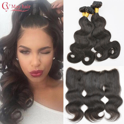 

13x4 Lace Frontal And Bundles Body Wave Frontal With Bundles Wet And Wavy Lace Frontal Closure Brazillian Body Wave With Closure