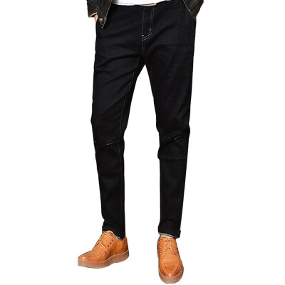 

GLO-STORY jeans men's character Korean version of the self-elastic stretch trousers tide LNK71023 dark blue 32