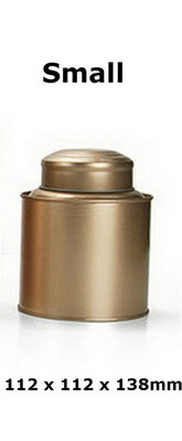 

Double Lid Tea Tin Metal Canister Coffee Can Jar Kitchen Storage Food Container Gold 11.2x13.8cm