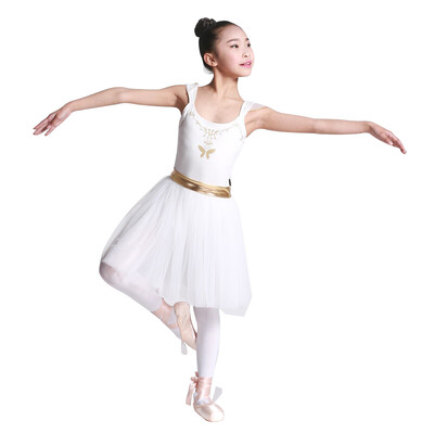 

Yi Xilin YIXLW children ballet dress princess skirt ballet practice uniforms dance clothing 140cm white great Fei Lixi series