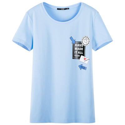 

Semir summer body rounded round neck round straight necklace girls shirt T-shirt 19037000206 bleached