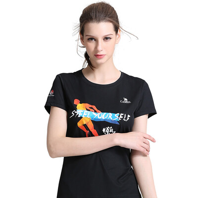 

Camel CAMEL short-sleeved sports T-shirt men&women couples models round neck comfortable comfortable moisture drying clothes C7S1U7308 black L