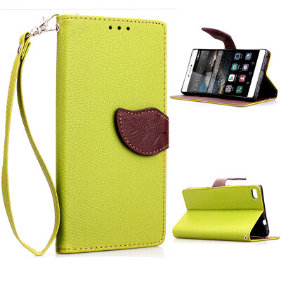 

Green Design PU Leather Flip Cover Wallet Card Holder Case for Huawei Ascend P8