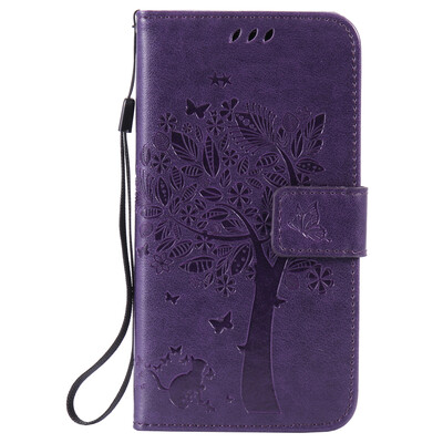 

Purple Tree Design PU Leather Flip Cover Wallet Card Holder Case for SAMSUNG A510 A52016