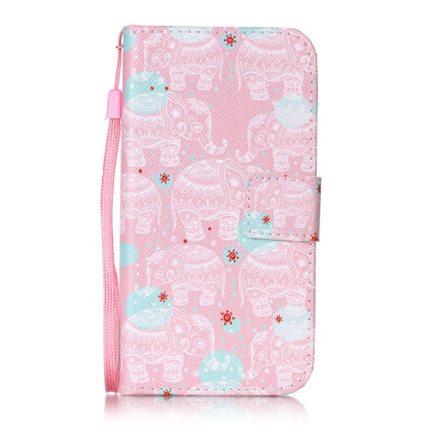 

Pink Elephant Design PU Leather Flip Cover Wallet Card Holder Case for Samsung Galaxy J5