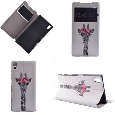 

Жираф Дизайн Кожа PU откидной крышки Кошелек Карты Держатель чехол для Sony Xperia Z5