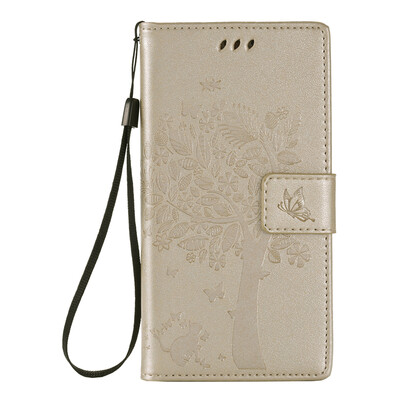 

Gold Tree Design Кожа PU флип крышки Кошелек Карты Держатель чехол для HUAWEI P8