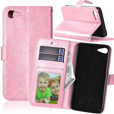 

Pink Style Classic Flip Cover with Stand Function and Credit Card Slot for Lenovo ZUK Z2